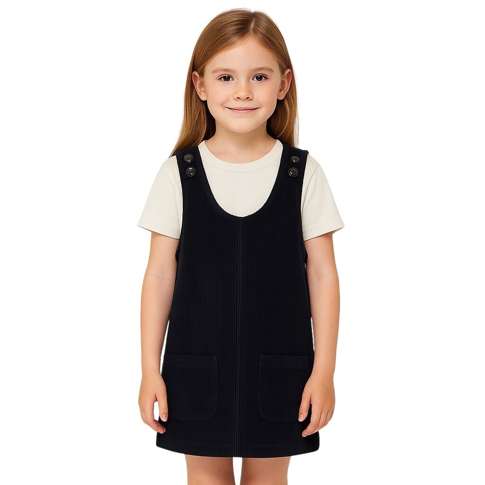 US Boys Blue‎ Corduroy Jumper Dress Size Medium 28in Length Hand Dyed New